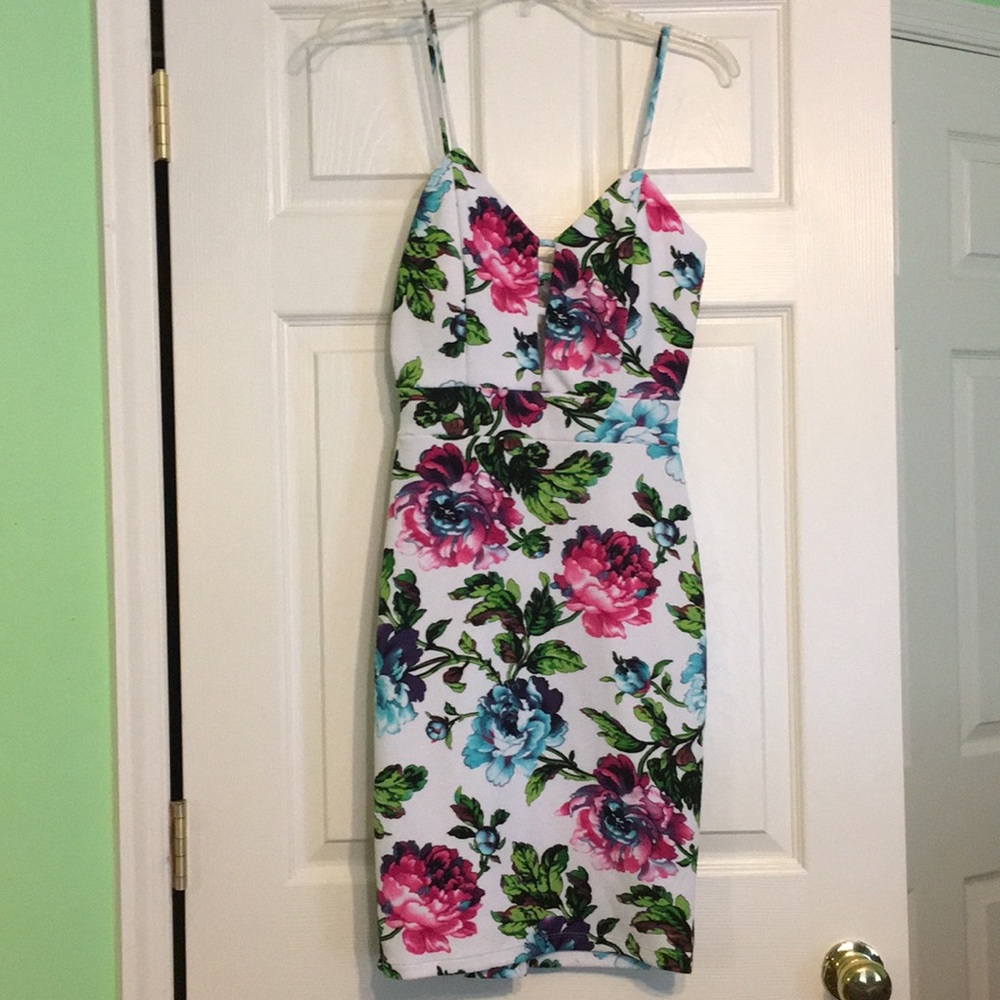 Floral key hole Bodycon